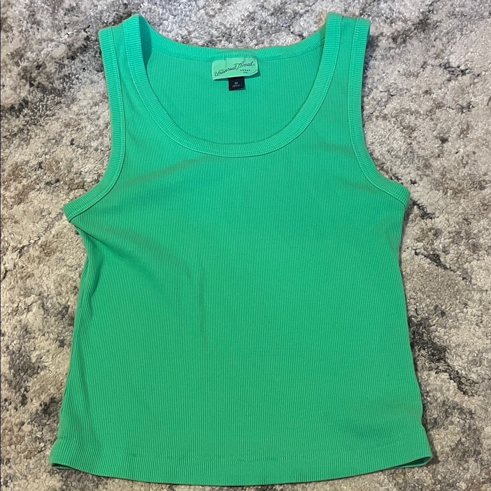 Daniel Rainn Vibrant Green Ribbed Tank Top